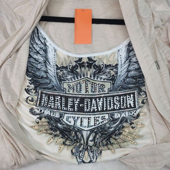 Harley Davidson Dylatov Cardigan 3/4 Sleeve NWT S/M - Picture 4 of 10